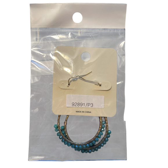 AND LOVELY OVAL EARRINGS WITH BLUE STOSTOS - Picture 2 of 2